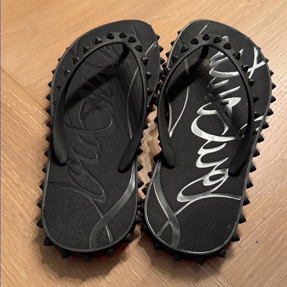 Christian Louboutin Black Studded Sandals